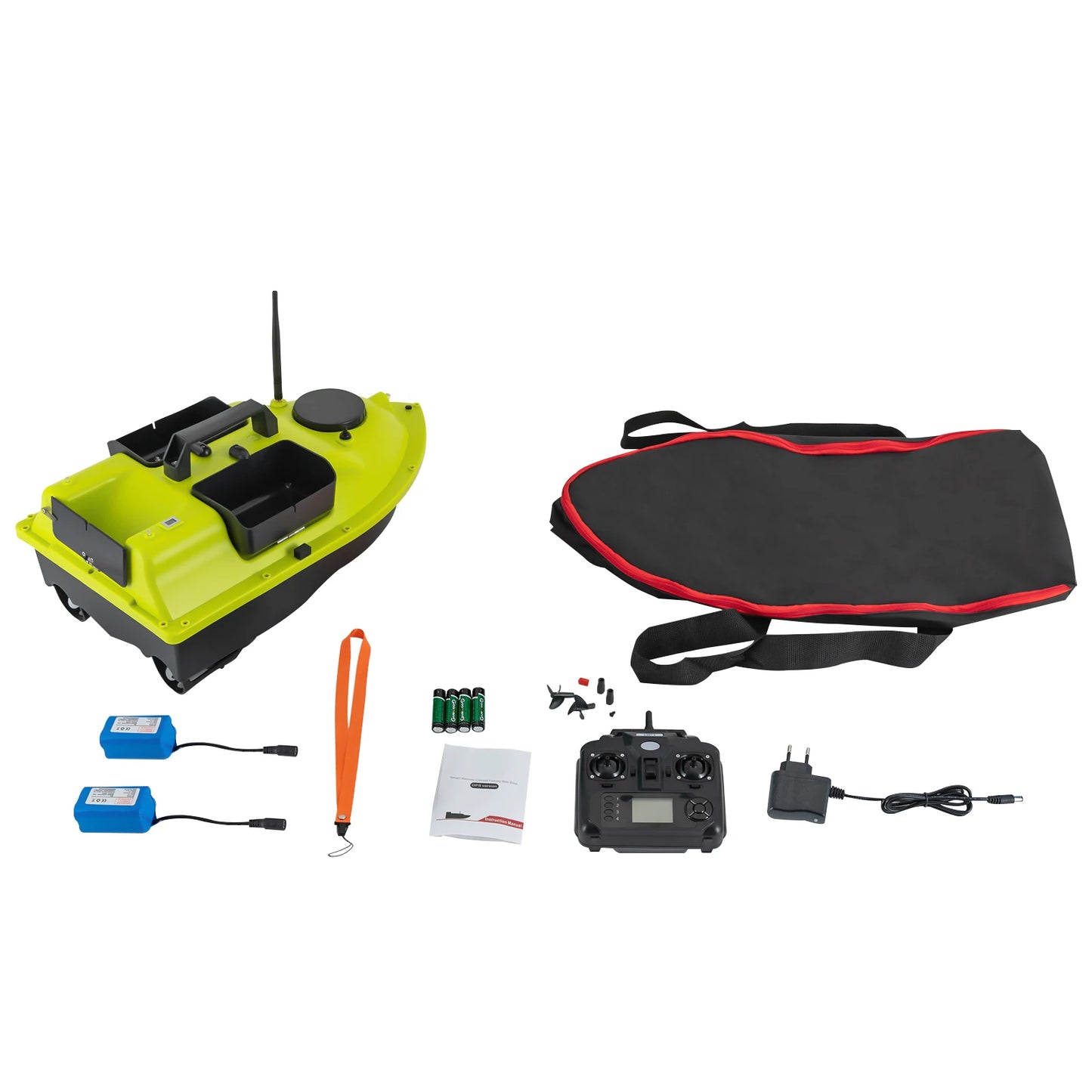 Rechargeable GPS Fishing Bait Boat with 2 Batteries 16 Positioning Points 2kg Load Bait Boat
